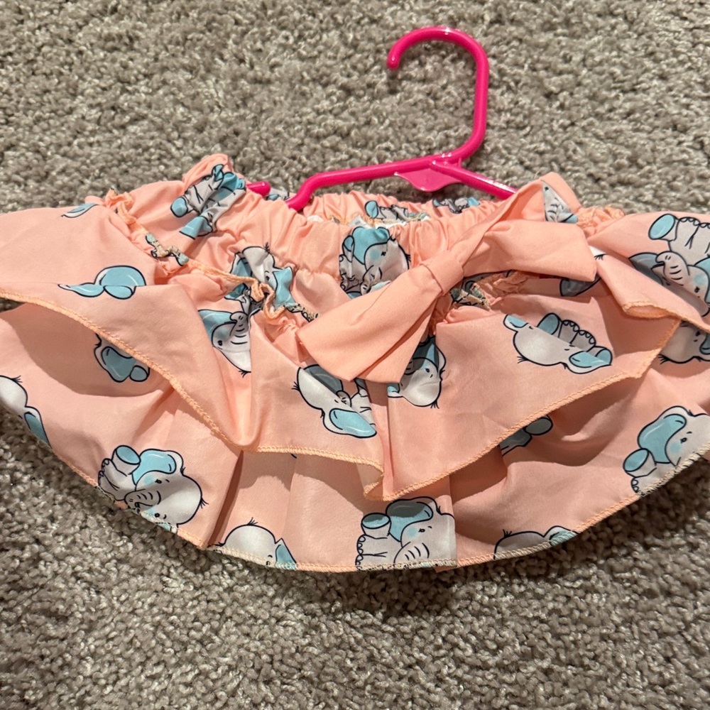 SHEIN Pink Elephant Patterned Skirt